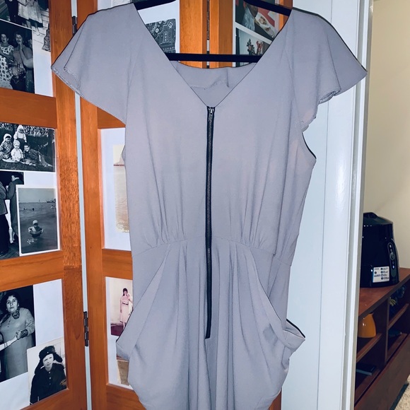 🌸 topshop taupe dress with structure pockets - Picture 2 of 4